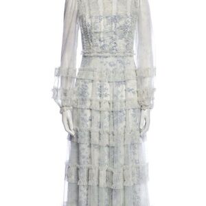 Stunning Needle and Thread Rambling Roses Floral Ruffle Maxi Dress